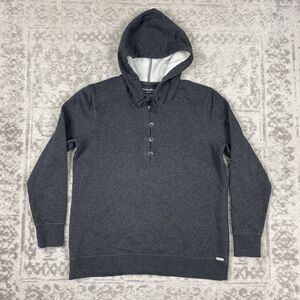 Eddie Bauer Hoodie Women's Gray Pullover Loop Button Long Sleeve Size Large